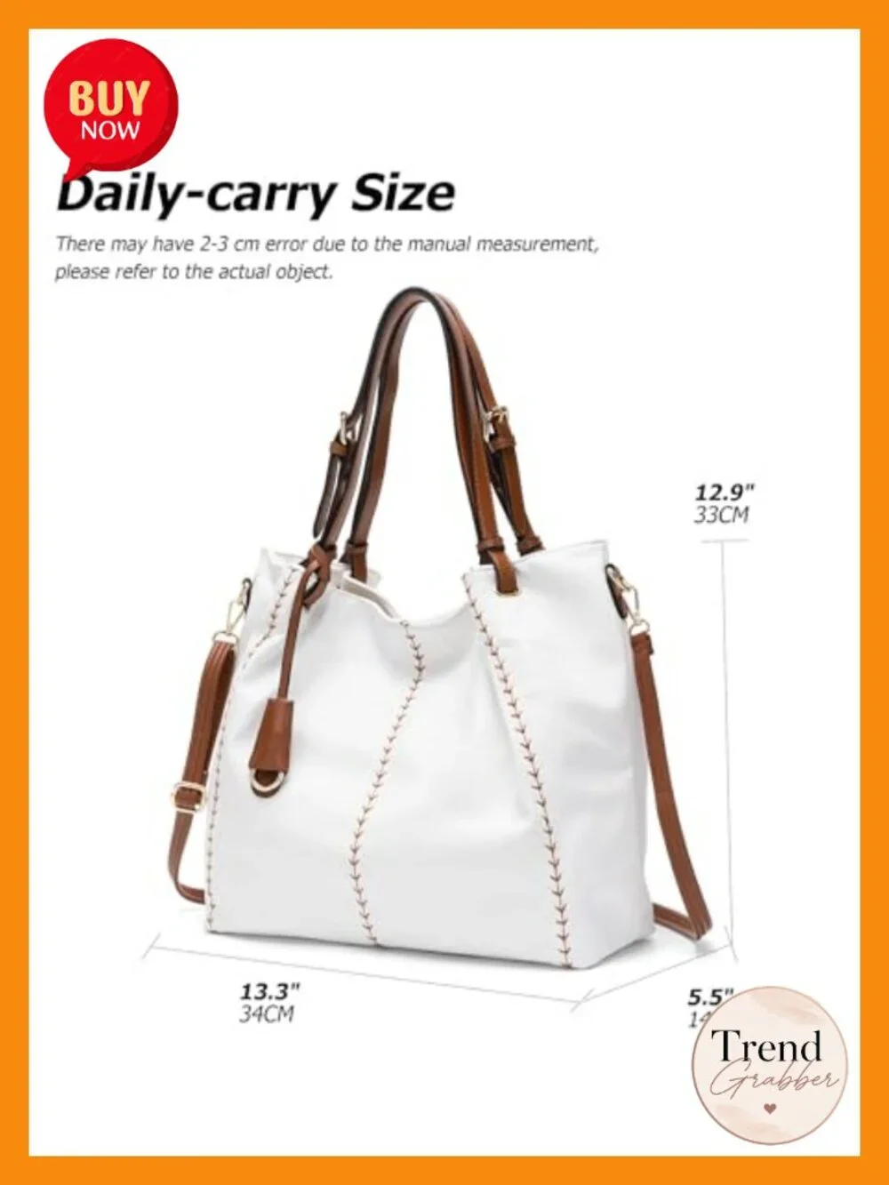 Vintage PU Leather Hobo Shoulder Bag, Bucket Tote with Rivet Detail